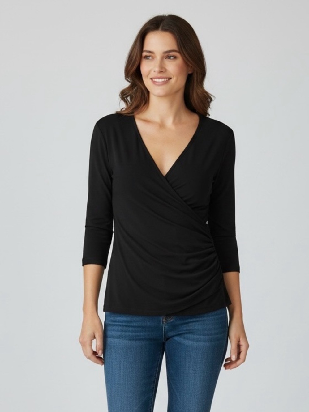 Black Long-Sleeve Stretch Women’s Top